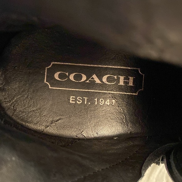 Coach Millie Black Leather Embossed Logo Tall Boots, Size 9.5B - Picture 16 of 17